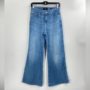 7 For All Mankind Womens Cropped Lotta Charleston Wide Leg Jean, Blue 26